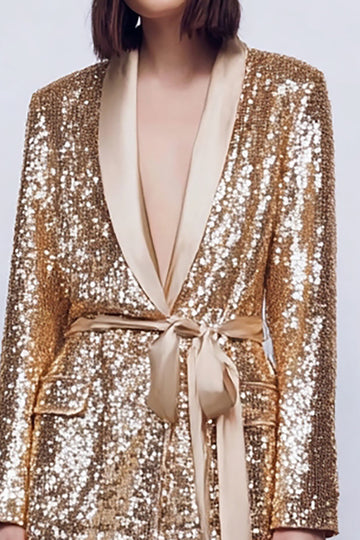 Sparkly Gold 2 Piece Femmes Bal Costumes Avec Ceinture